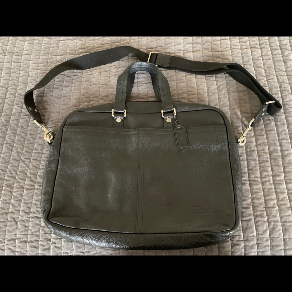Coach Black Leather Briefcase